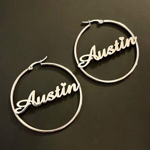 "Austin" Silver Hoop Earrings